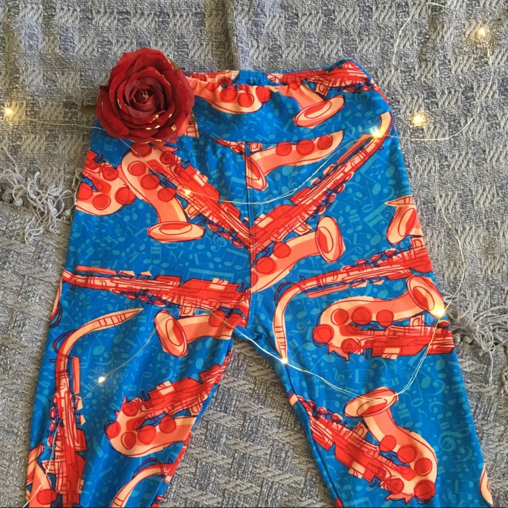 NWOT Alto Sax Patterned lularoe leggings 🎷